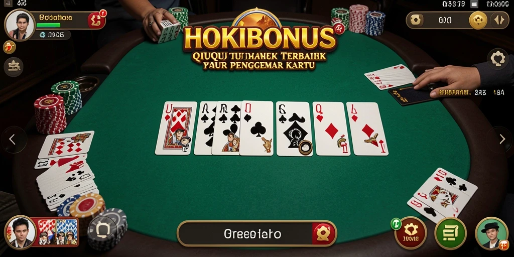 Tampilan gameplay seru HOKIBONUS dalam QiuQiu.