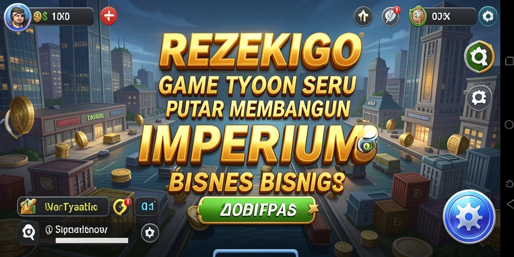 Tampilan gameplay menarik dari REZEKIGO yang menunjukkan pembangunan bisnis.