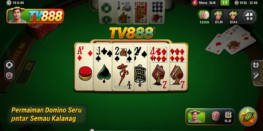 Screenshot menunjukkan pemain yang asyik bermain Domino di TV888.